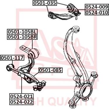 ASVA 0501-105BR - Supporto, Braccio oscillante autozon.pro