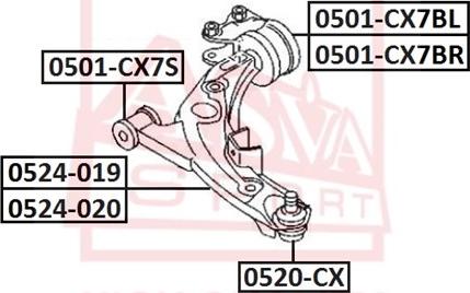 ASVA 0520-CX - Giunto di supporto / guida autozon.pro