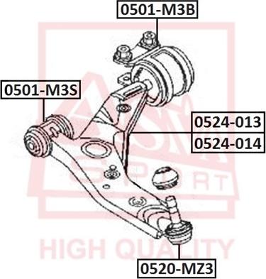 ASVA 0501-M3B - Supporto, Braccio oscillante autozon.pro