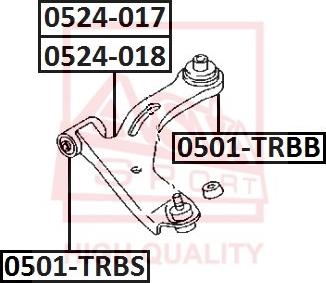 ASVA 0524-018 - Braccio oscillante, Sospensione ruota autozon.pro