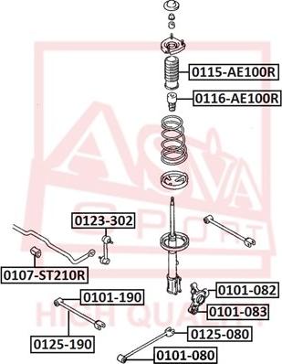 ASVA 0123-302 - Asta / Puntone, Stabilizzatore autozon.pro