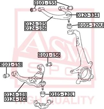 ASVA 0105-120L - Kit riparazione, Giunto di supporto / guida autozon.pro