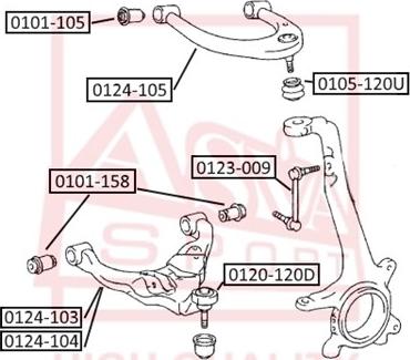 ASVA 0105-120U - Kit riparazione, Giunto di supporto / guida autozon.pro