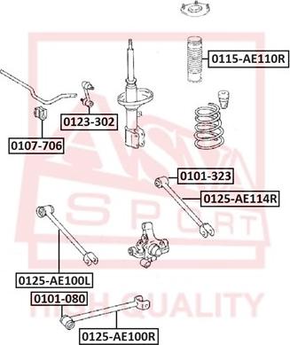 ASVA 0125-AE100R - Braccio oscillante, Sospensione ruota autozon.pro