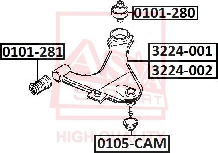 ASVA 0105-CAM - Kit riparazione, Giunto di supporto / guida autozon.pro