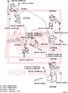 ASVA 0113-NZE121R - Sospensione, Motore autozon.pro