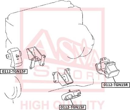 ASVA 0112-TGN15F - Sospensione, Motore autozon.pro