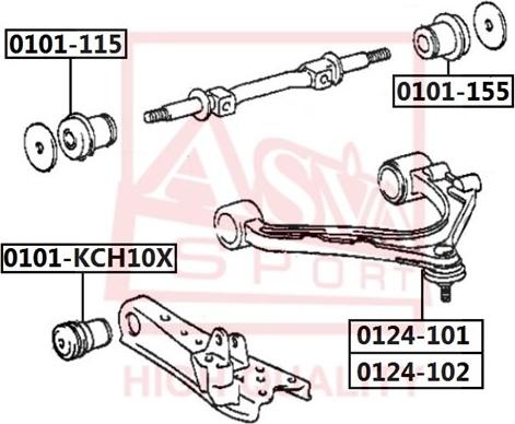 ASVA 0124-102 - Braccio oscillante, Sospensione ruota autozon.pro