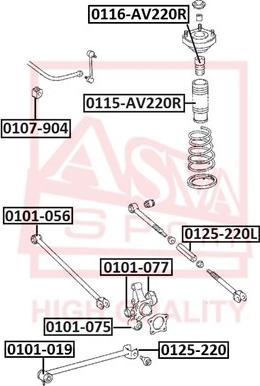 ASVA 0125-220L - Braccio oscillante, Sospensione ruota autozon.pro