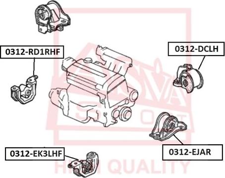 ASVA 0312-EK3LHF - Sospensione, Motore autozon.pro