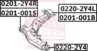 ASVA 0201-2Y4R - Supporto, Braccio oscillante autozon.pro