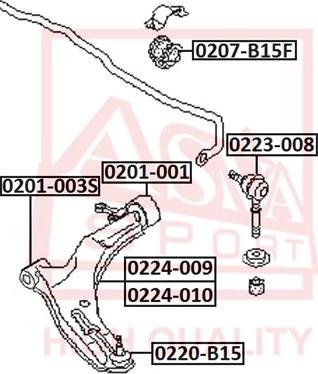 ASVA 0223-008 - Asta / Puntone, Stabilizzatore autozon.pro