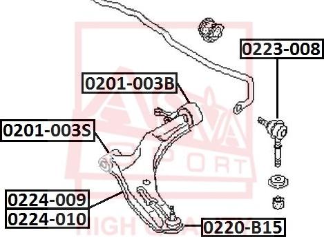 ASVA 0201-003B - Supporto, Braccio oscillante autozon.pro