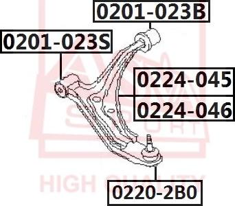 ASVA 0224-046 - Braccio oscillante, Sospensione ruota autozon.pro