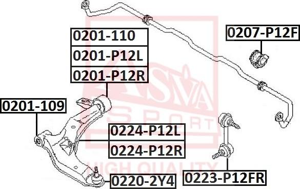 ASVA 0220-2Y4 - Giunto di supporto / guida autozon.pro