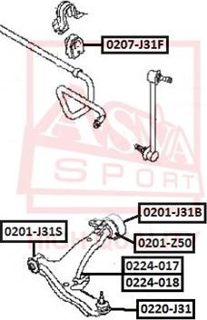 ASVA 0201-J31B - Supporto, Braccio oscillante autozon.pro