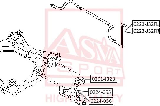 ASVA 0224-056 - Braccio oscillante, Sospensione ruota autozon.pro