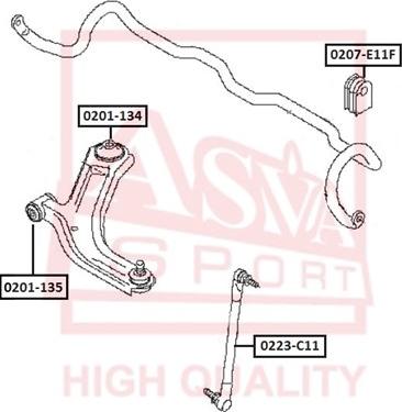 ASVA 0207-E11F - Bronzina cuscinetto, Barra stabilizzatrice autozon.pro