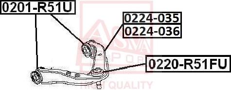 ASVA 0224-035 - Braccio oscillante, Sospensione ruota autozon.pro