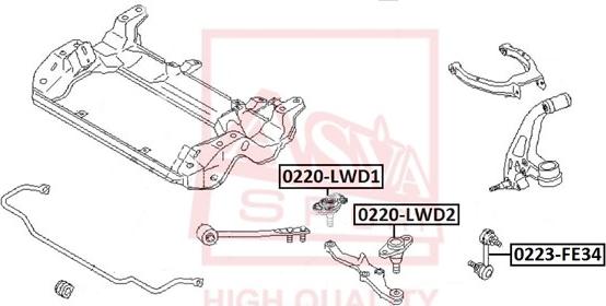 ASVA 0220-LWD2 - Giunto di supporto / guida autozon.pro