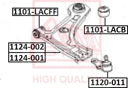 ASVA 1124-001 - Braccio oscillante, Sospensione ruota autozon.pro