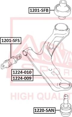 ASVA 1224-009 - Braccio oscillante, Sospensione ruota autozon.pro