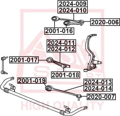 ASVA 2001-018 - Supporto, Braccio oscillante autozon.pro