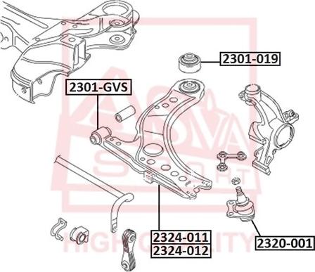 ASVA 2324-012 - Braccio oscillante, Sospensione ruota autozon.pro