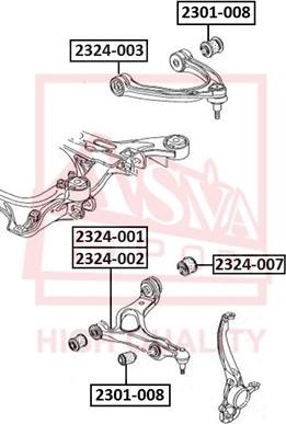 ASVA 2324-001 - Braccio oscillante, Sospensione ruota autozon.pro