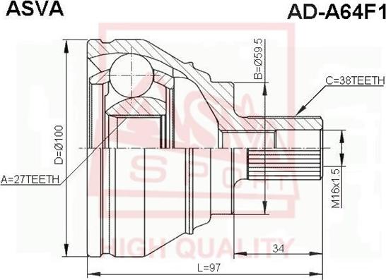 ASVA AD-A64F1 - Kit giunti, Semiasse autozon.pro