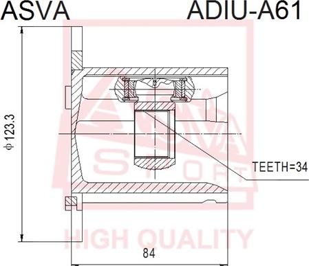 ASVA ADIU-A61 - Kit giunti, Semiasse autozon.pro