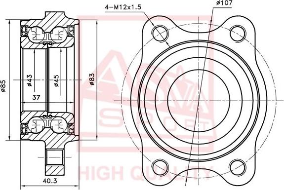 ASVA ADWH-A6MF85-KIT - Kit cuscinetto ruota autozon.pro