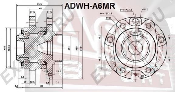 ASVA ADWH-A6MR - Mozzo ruota autozon.pro