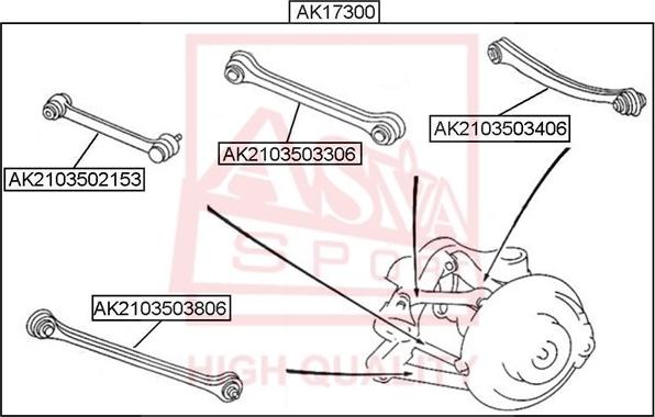 ASVA AK2103503406 - Braccio oscillante, Sospensione ruota autozon.pro