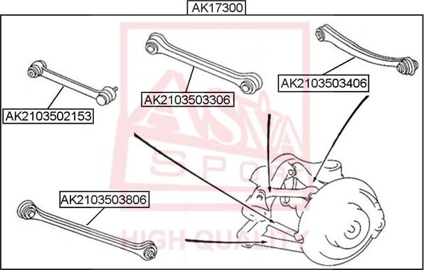 ASVA AK2103503306 - Braccio oscillante, Sospensione ruota autozon.pro