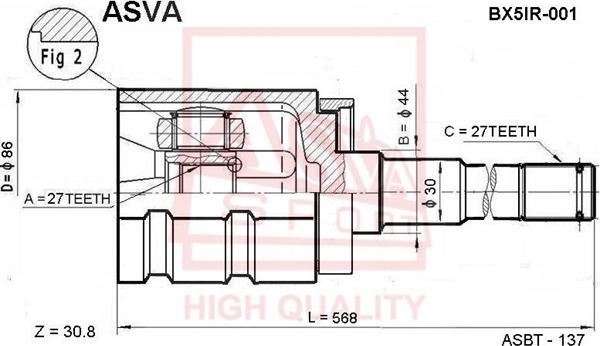 ASVA BX5IR-001 - Kit giunti, Semiasse autozon.pro