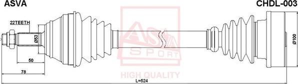 ASVA CHDL-003 - Albero motore / Semiasse autozon.pro