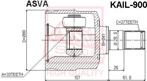 ASVA KAIL-900 - Kit giunti, Semiasse autozon.pro