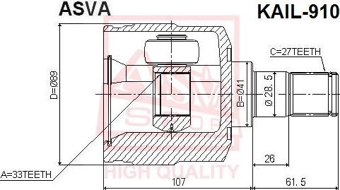 ASVA KAIL-910 - Kit giunti, Semiasse autozon.pro