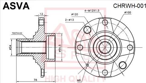 ASVA CHRWH-001 - Mozzo ruota autozon.pro