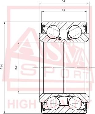 ASVA DAC45900051-54 - Cuscinetto ruota autozon.pro