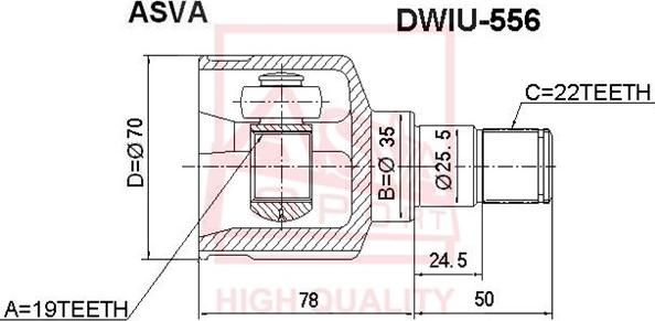 ASVA DWIU-556 - Kit giunti, Semiasse autozon.pro