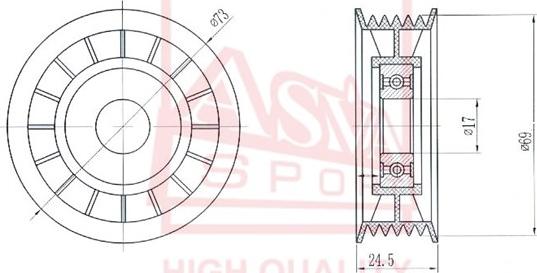 ASVA FDBP-017 - Rullo tenditore, Cinghia trapezoidale autozon.pro