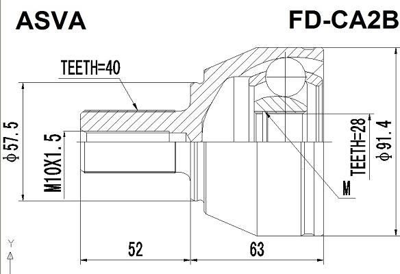 ASVA FD-CA2B - Kit giunti, Semiasse autozon.pro