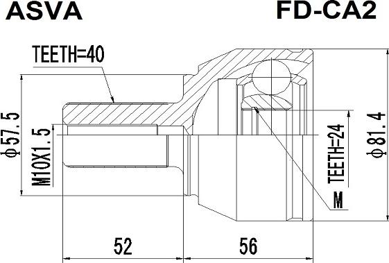 ASVA FD-CA2 - Kit giunti, Semiasse autozon.pro