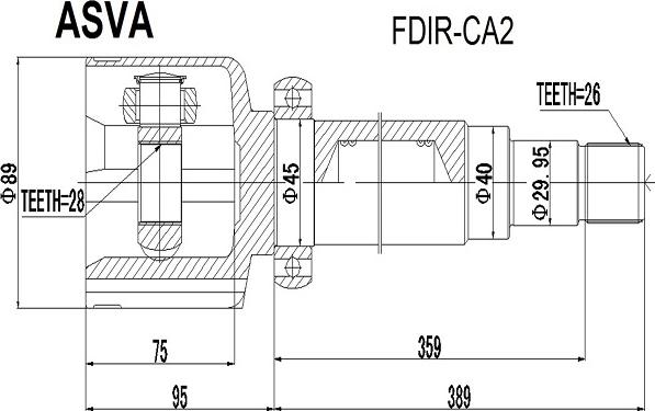 ASVA FDIR-CA2 - Kit giunti, Semiasse autozon.pro