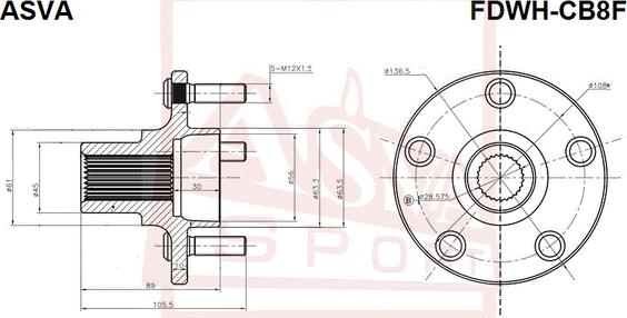 ASVA FDWH-CB8F - Mozzo ruota autozon.pro