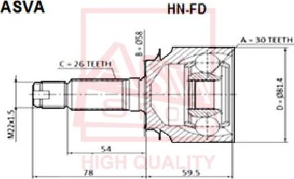 ASVA HN-FD - Kit giunti, Semiasse autozon.pro