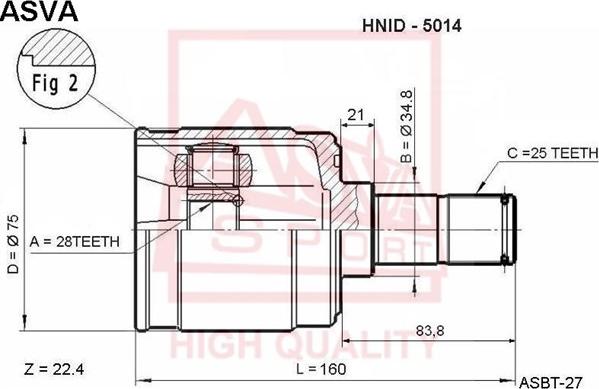 ASVA HNID-5014 - Kit giunti, Semiasse autozon.pro