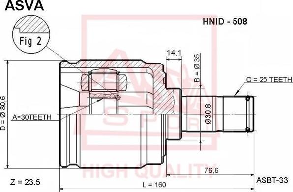 ASVA HNID-508 - Kit giunti, Semiasse autozon.pro